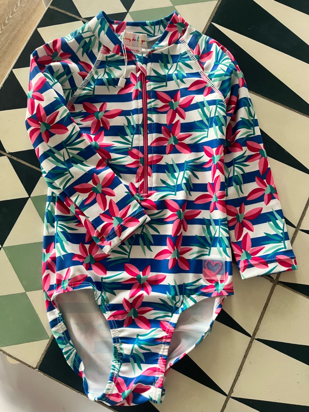 Agatha Ruiz De La Prada Pink & Blue Floral One-Piece Swim Suit